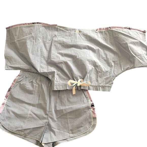 GREY JASON WU Striped Satin Blend Short Set NWOT Sz 4 - Picture 1 of 6